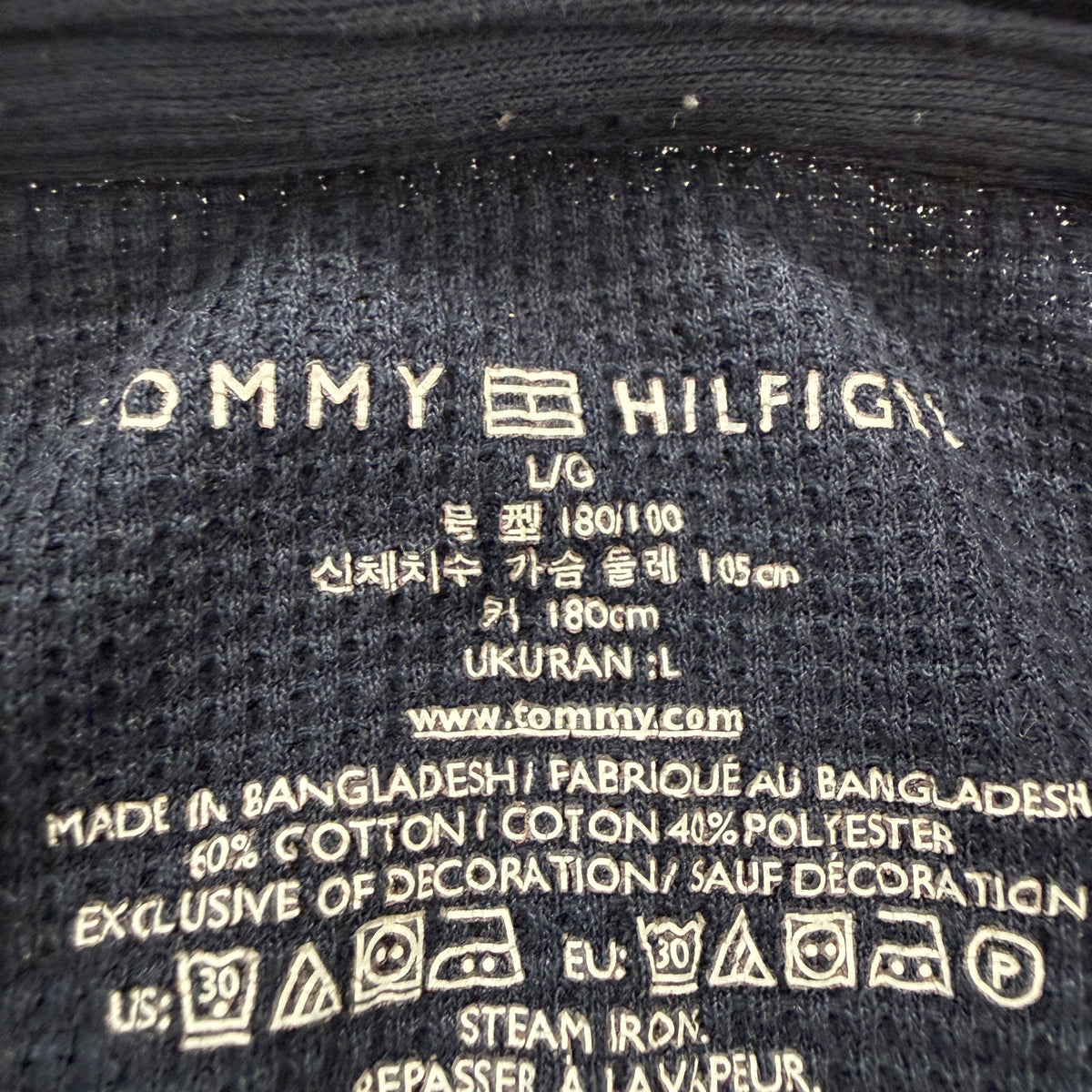 Tommy Hilfiger navy henley brand and size tag