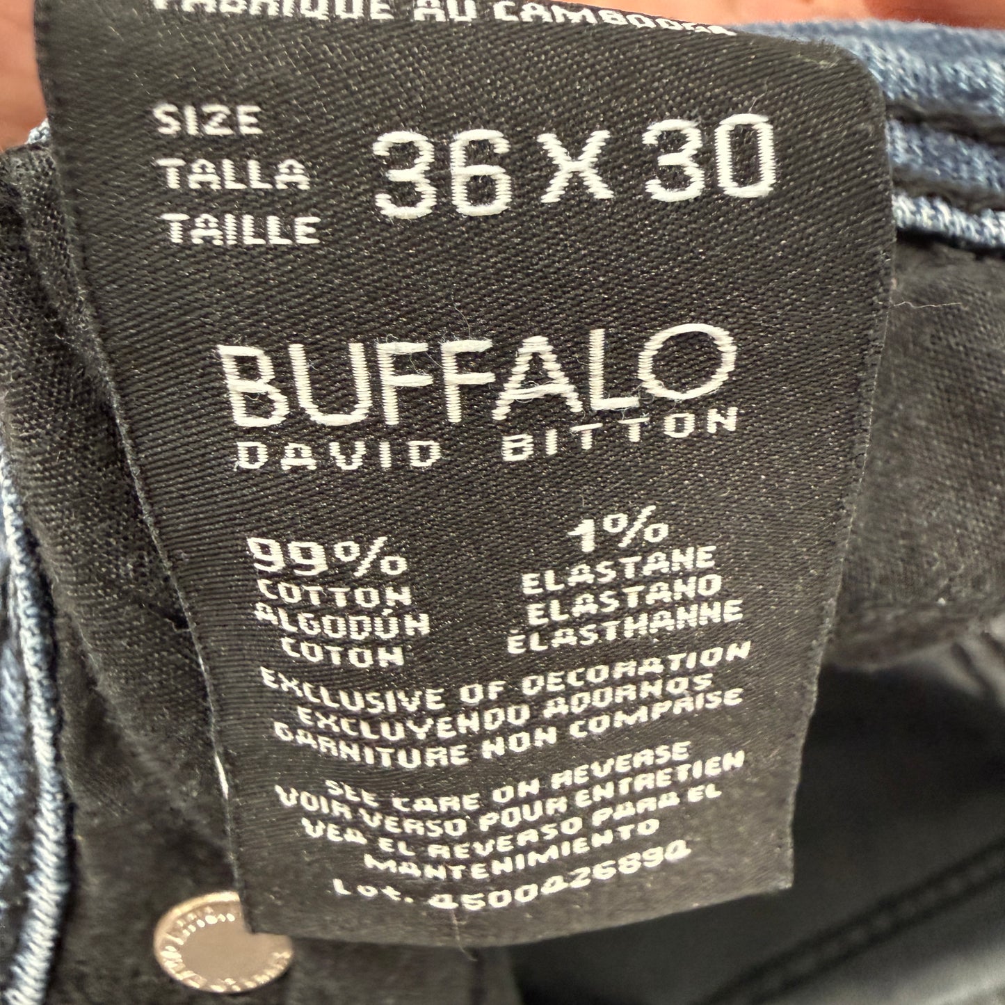 Buffalo David Bitton Jackson-X Men's Blue Denim Jeans Zip-Fly Stretch Size 36x30