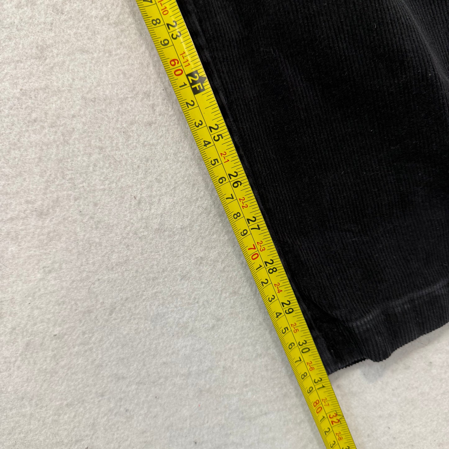 L.L.Bean Mens Black Corduroy Original Fit Straight Leg Single Pleat Pant Size 12