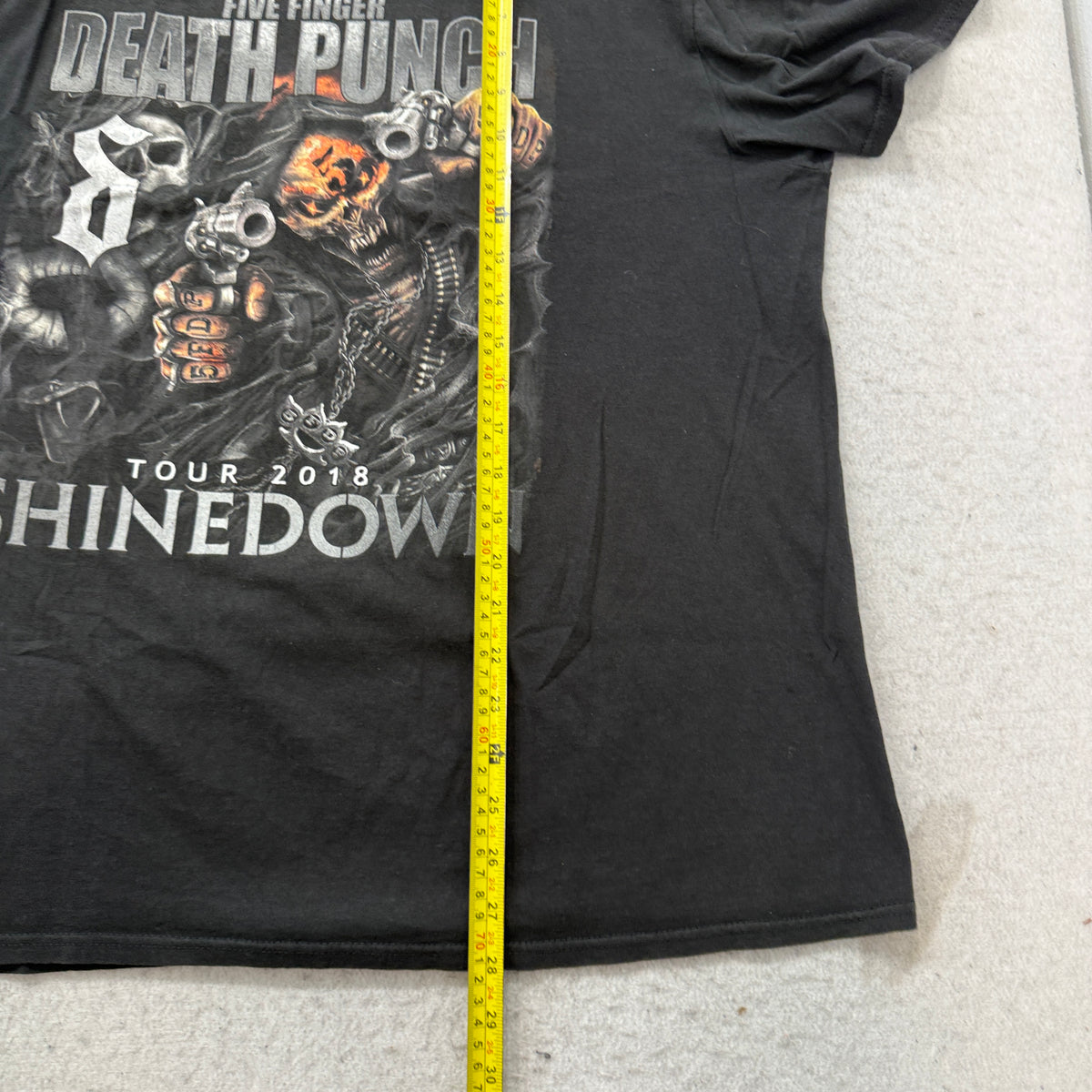 5FDP Shinedown tour tee length measurement