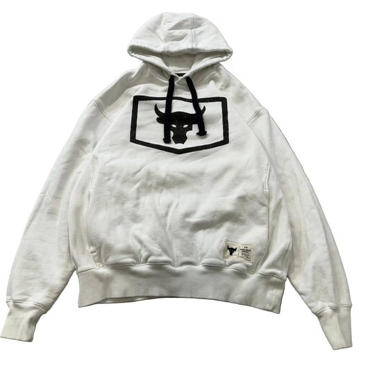 Under Armour Blood Sweat Respect Men's White Pullover Hoodie Drawstring Size L