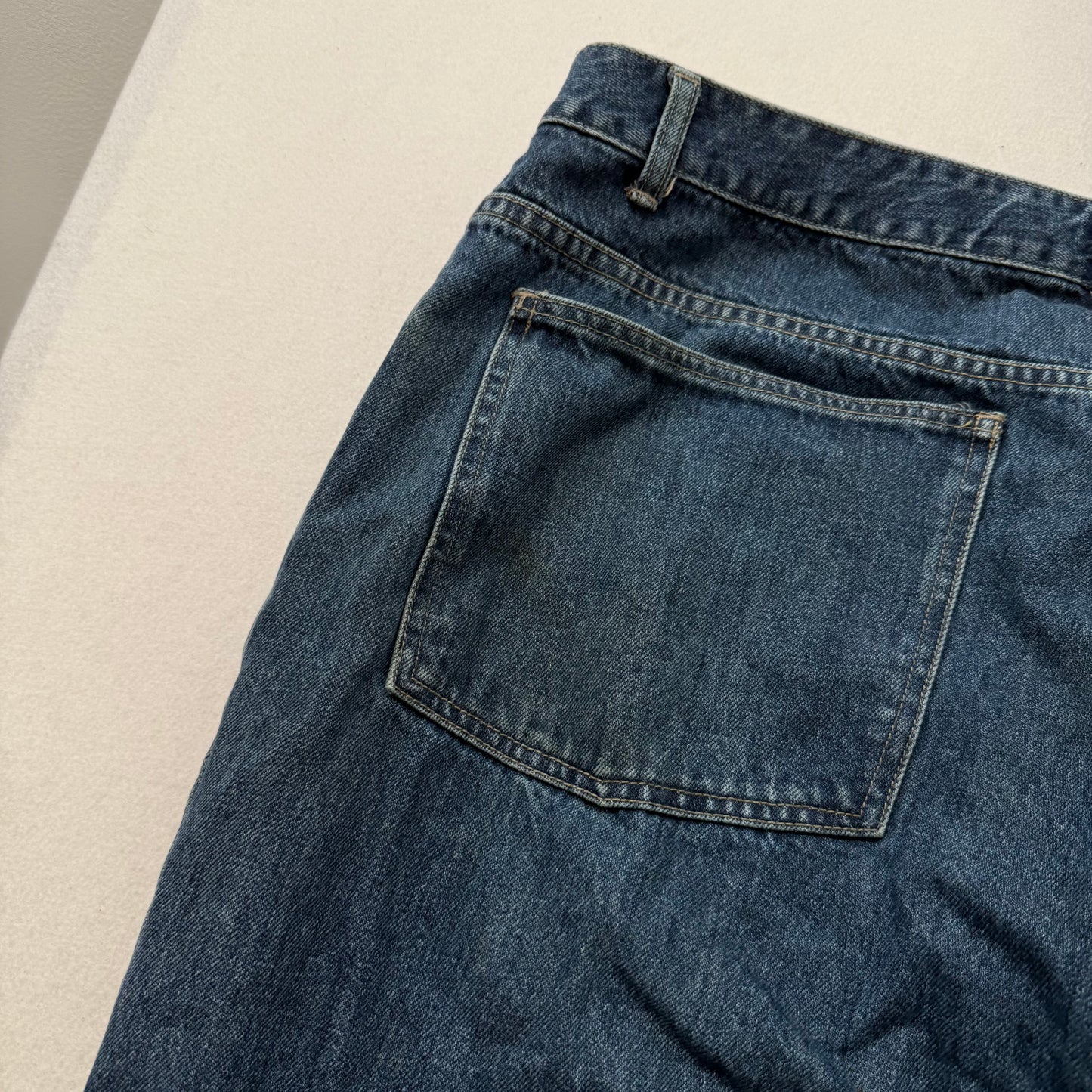 Marithe Francois Girbaud Mens Medium Blue Denim Straight Wide Leg Jeans Size 40M