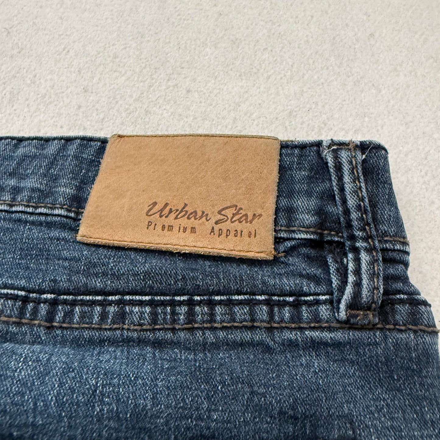 Urban Star Premium Men's Blue Denim Jeans Zip-Fly Pockets Classic Size 42x30
