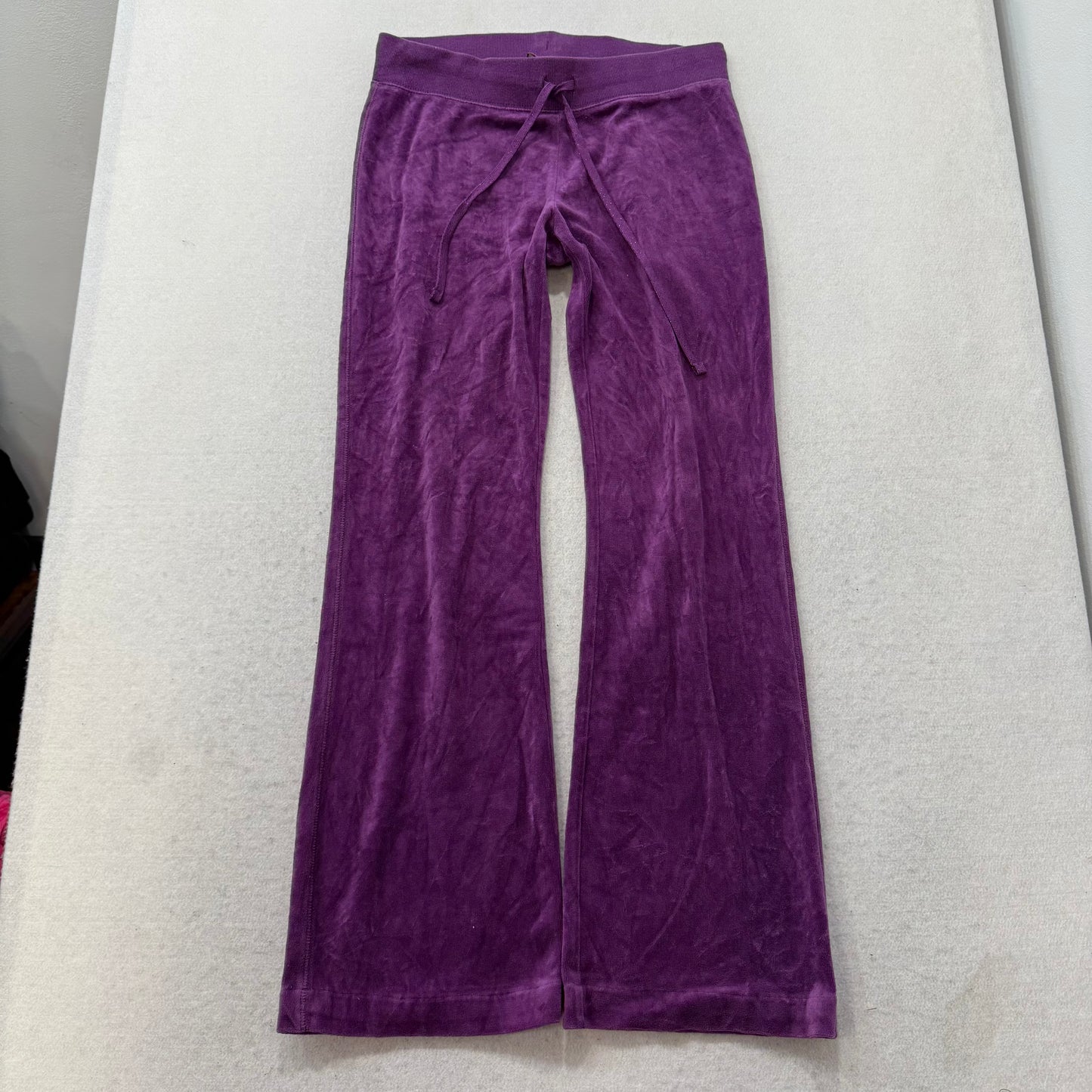 Juicy Couture Plum Velour Tracksuit Set Zip Up Hoodie & Flared Pants Y2K Size S