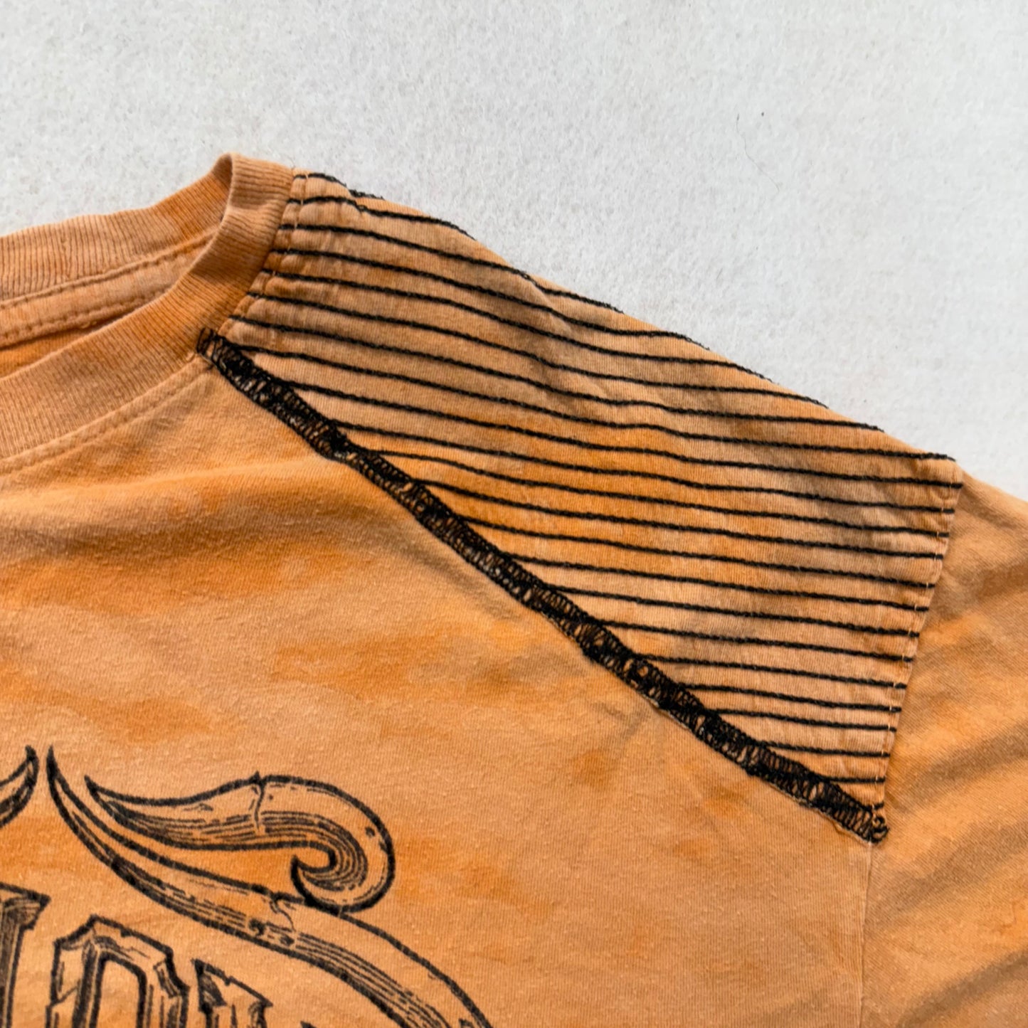 Affliction Men's Burnt Orange Cotton T-Shirt Short Sleeves Graphic Logo Size 2XL