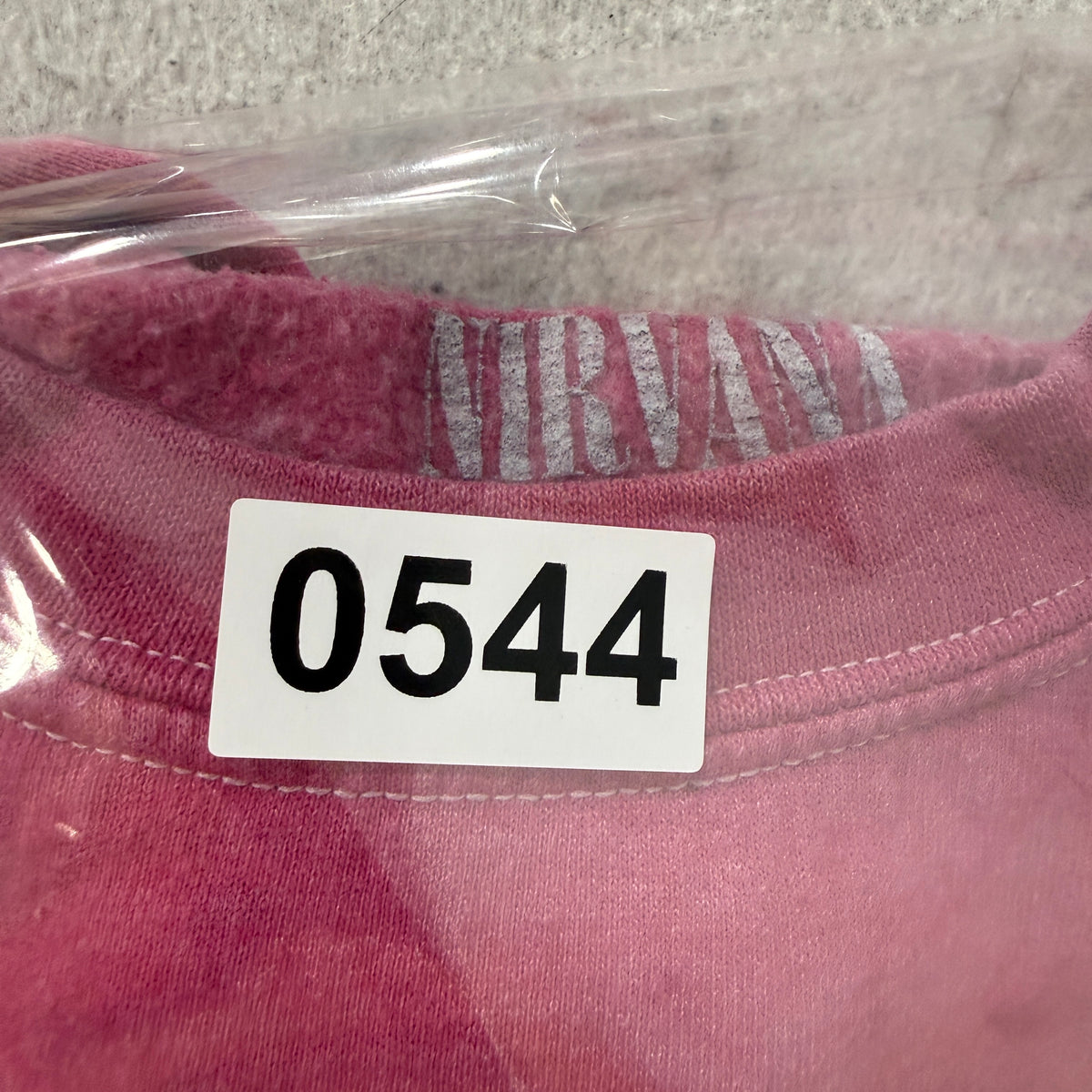 Nirvana Women's Hot Pink Fleece Sweatshirt Tie Dye Smiley Face Crewneck Size S/M