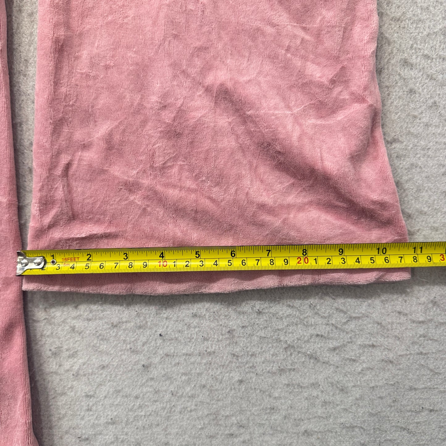 Juicy Couture Women's Pink Velour Flared Leg Track Pants Pockets Dog Logo Size S