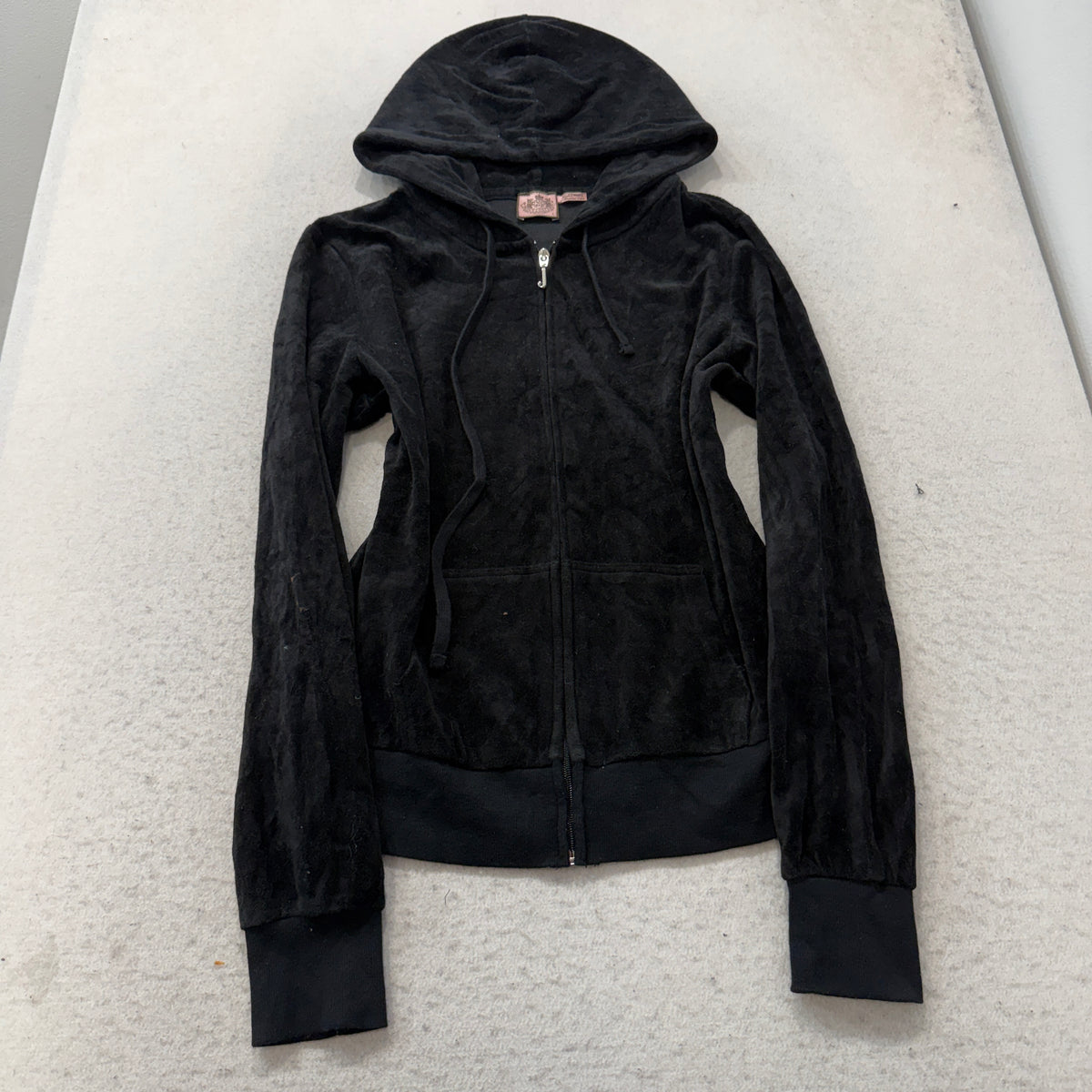 Vintage Juicy Couture Scottie Dogs Women's Black Velour Tracksuit Set Y2K Size L