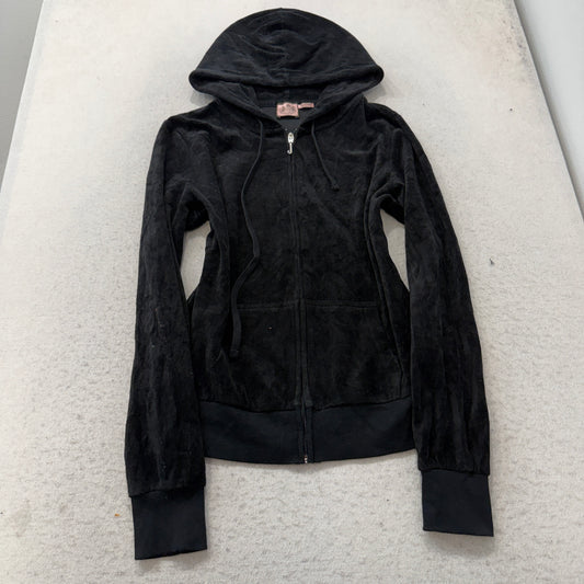 Vintage Juicy Couture Scottie Dogs Women's Black Velour Tracksuit Set Y2K Size L