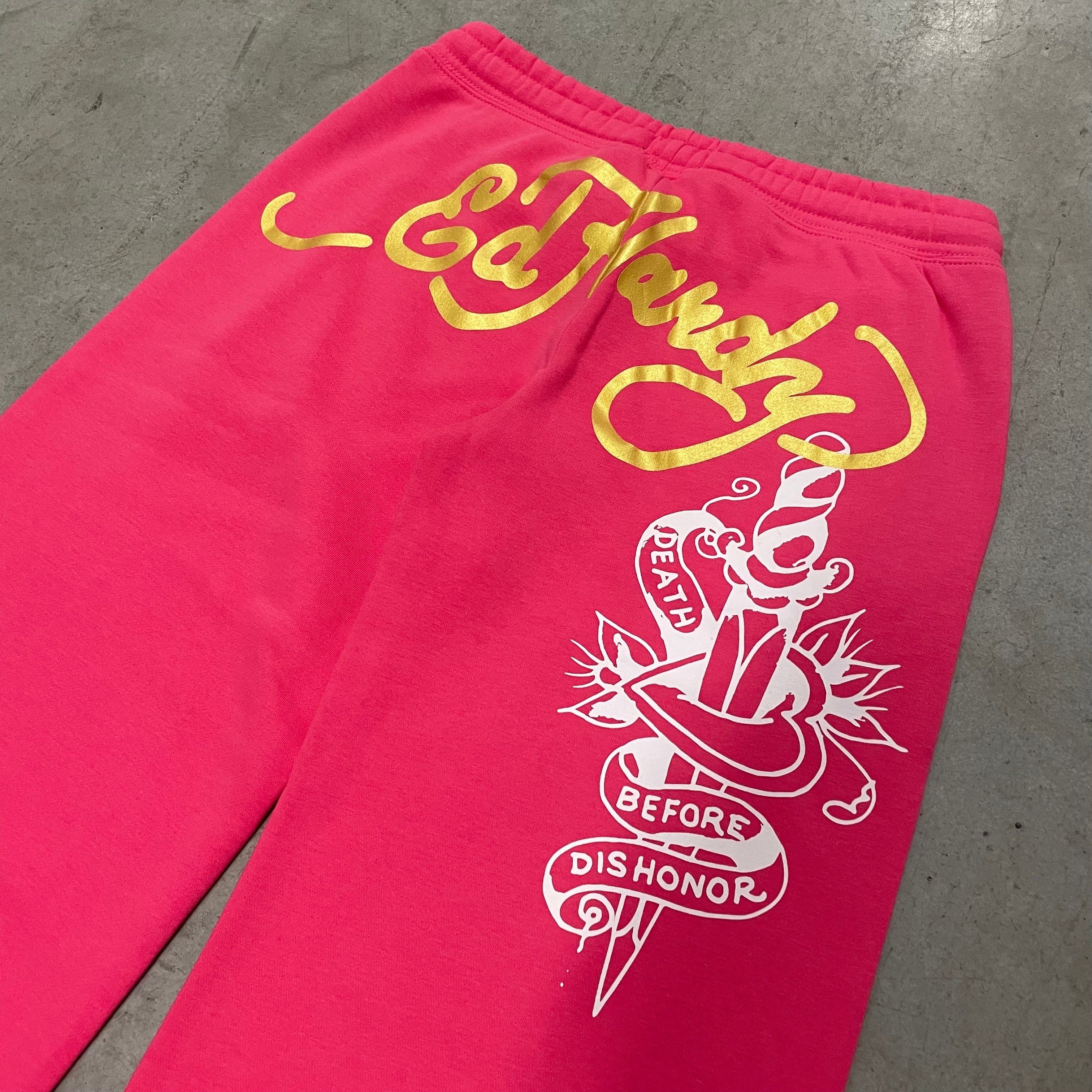ED HARDY “Panther” ROSE PINK FLARE PANTS