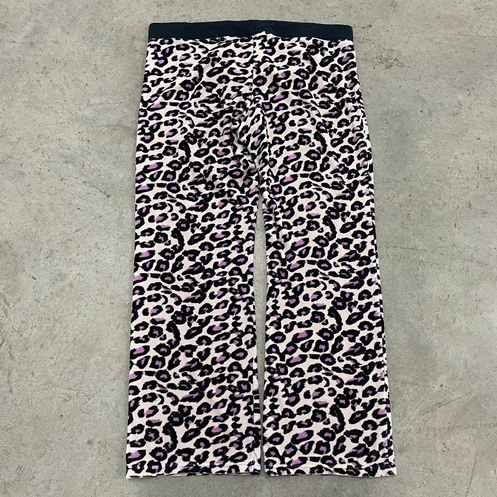 Vintage Juicy Couture Purple Leopard Print Velour Flared Pants Size M
