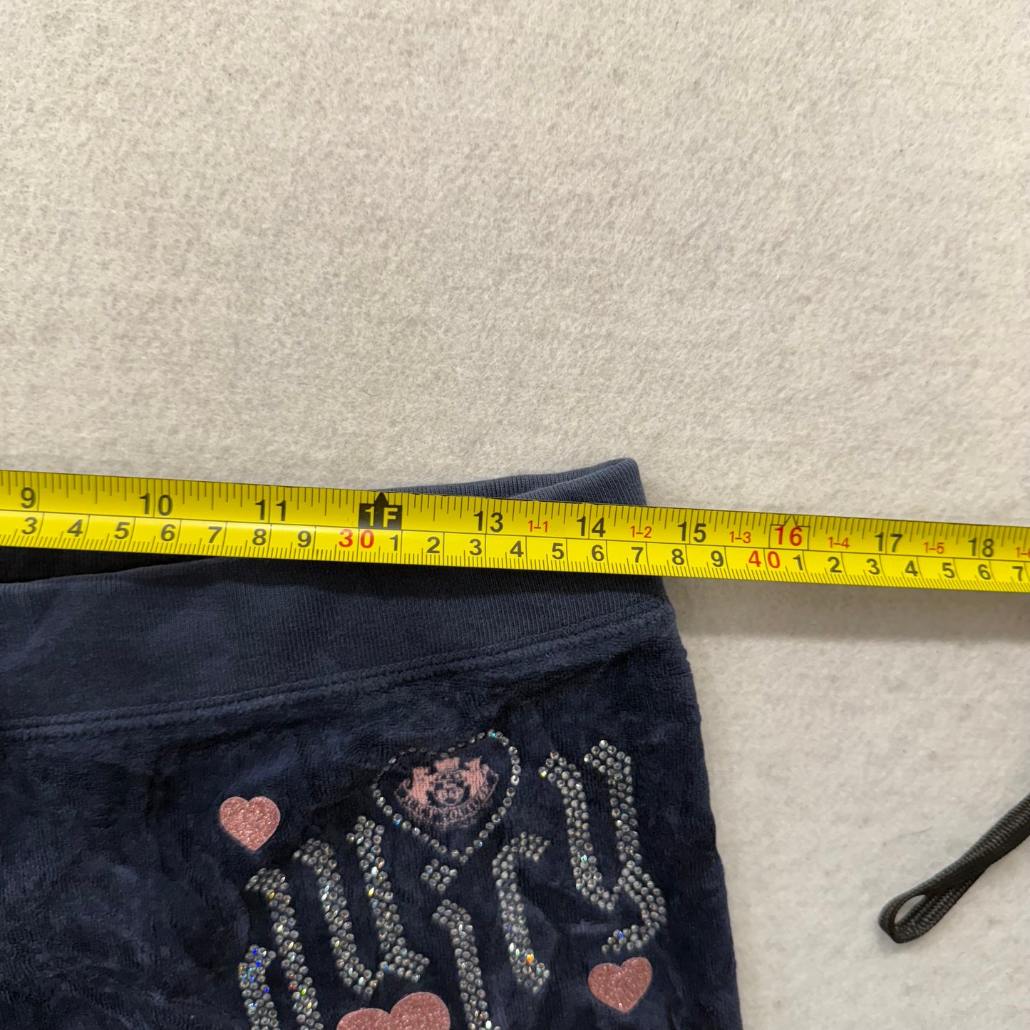 Juicy Couture Navy Velour Tracksuit Set Zip-Up Hoodie & Flared Pant Logo Size S
