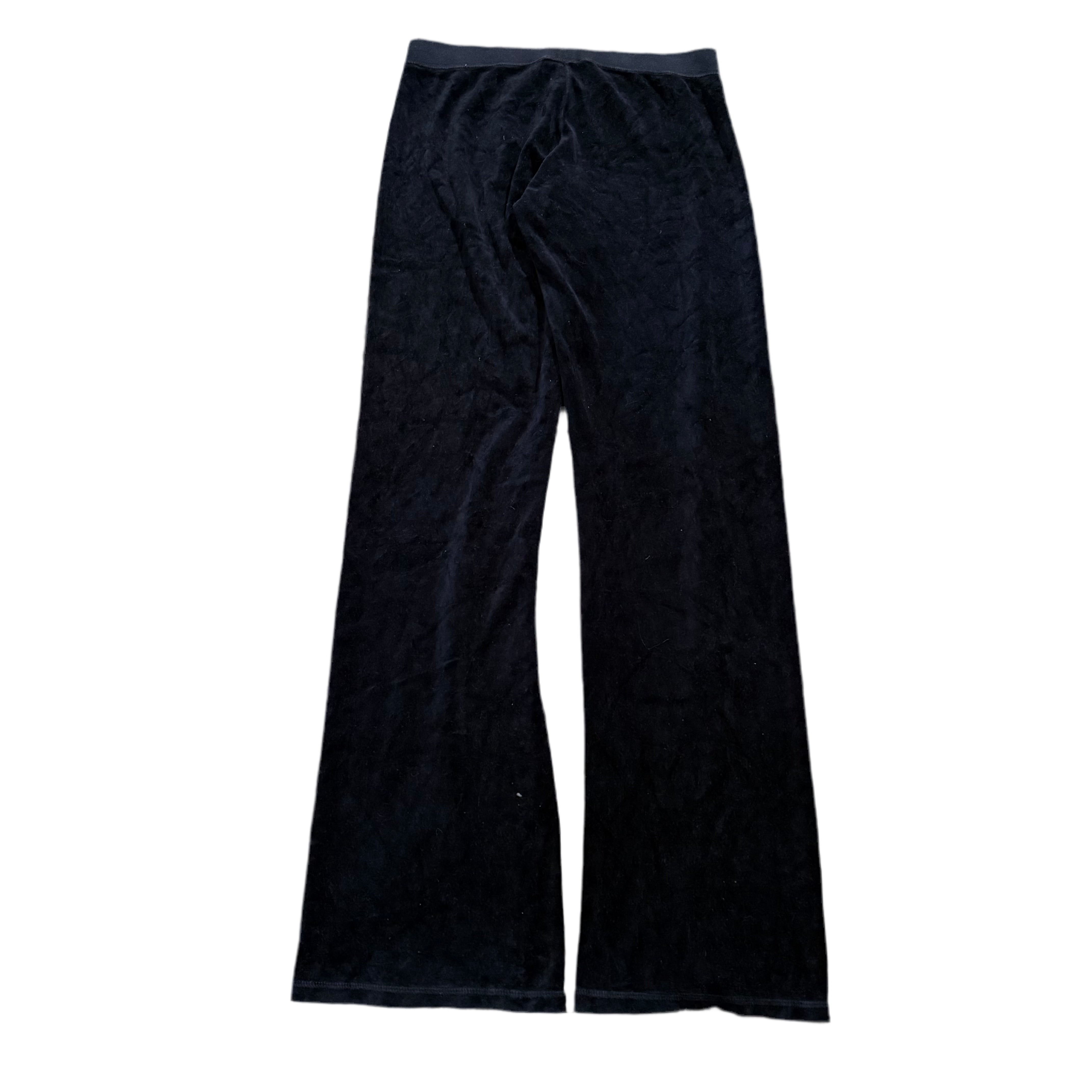 Vintage Juicy Couture Black Velour Flared Pants Size S