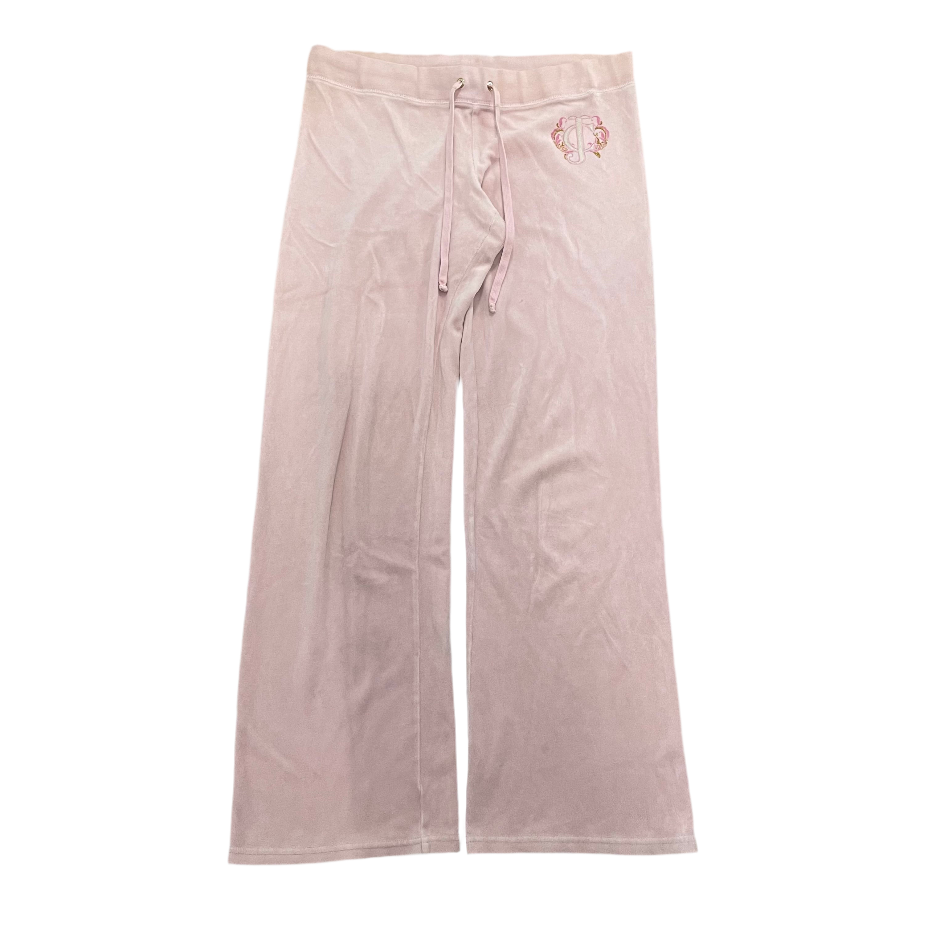 Pink Velour Juicy Couture Flared Pants w/ Rare Design SIZE M