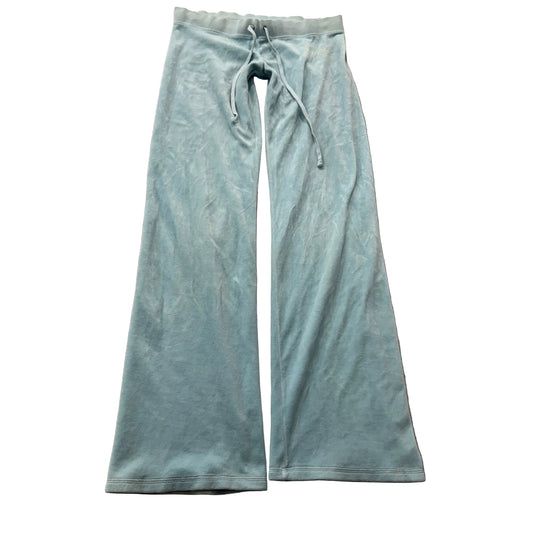 Vintage Juicy Couture Women's Light Blue Velour Flared Track Pant Drawstring - S