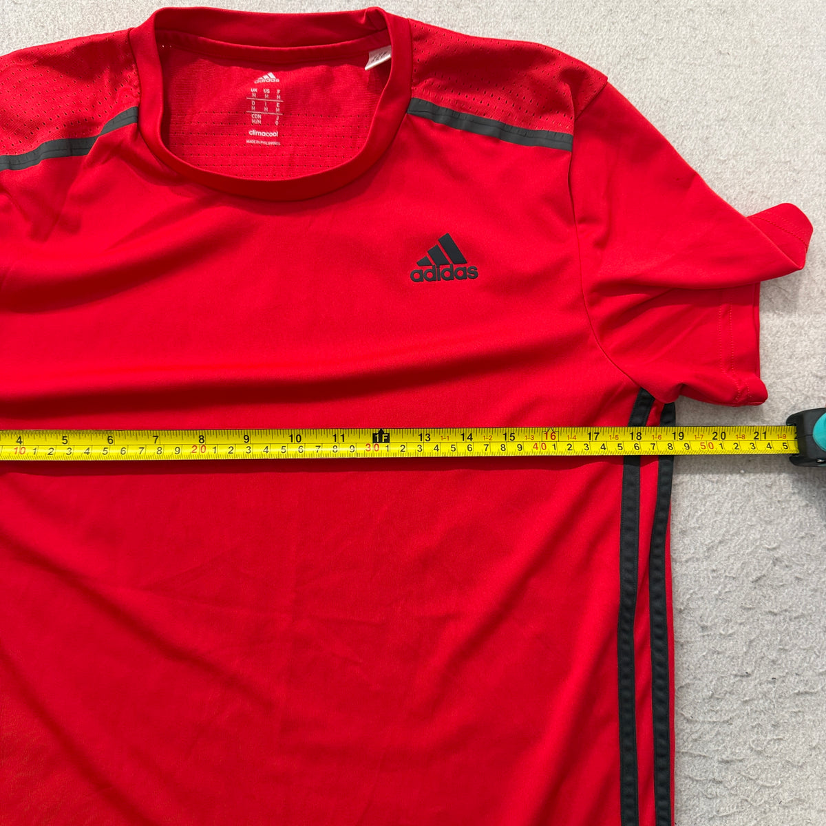 Adidas Climacool red tee chest measurement