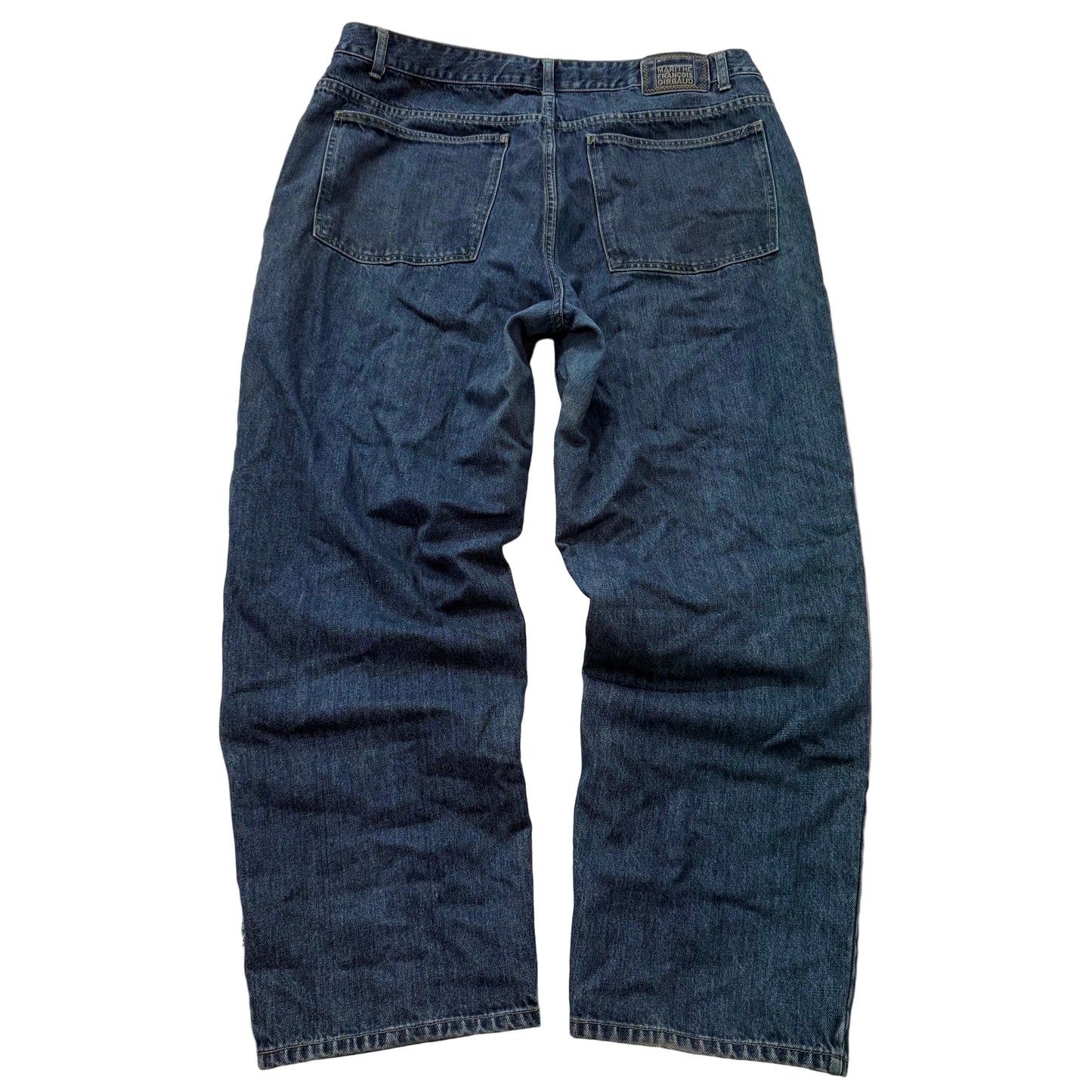 Marithe Francois Girbaud Mens Medium Blue Denim Straight Wide Leg Jeans Size 40M