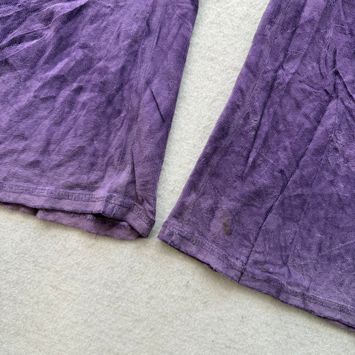 Vintage Juicy Couture Women's Purple Velour Flared Track Pant Loungewear Size L