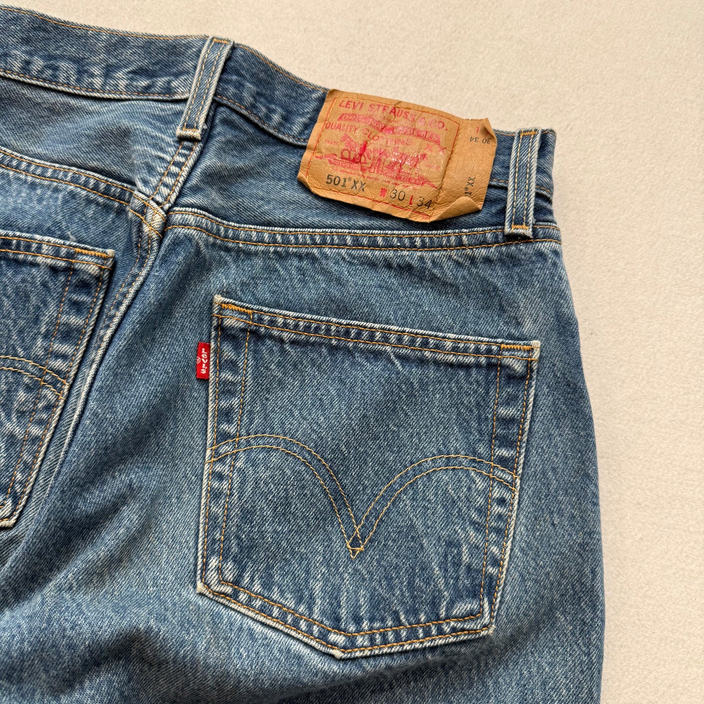 Levi's 501XX Men's Blue Denim Straight Leg Jeans Zip-Fly Regular Fit Size 30x34