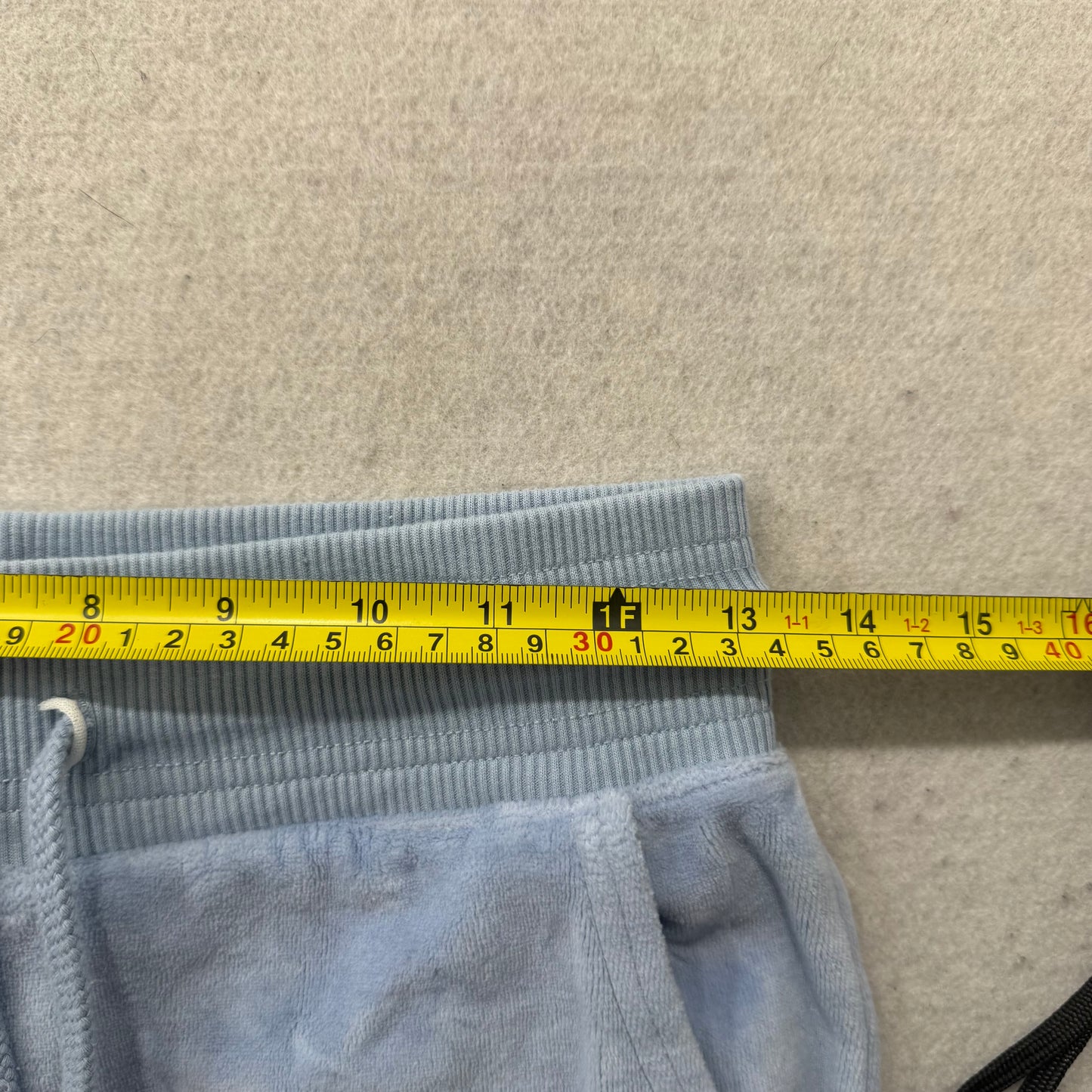 Vintage Juicy Couture Blue Velour Flare Track Pants Low Rise Loungewear Size S