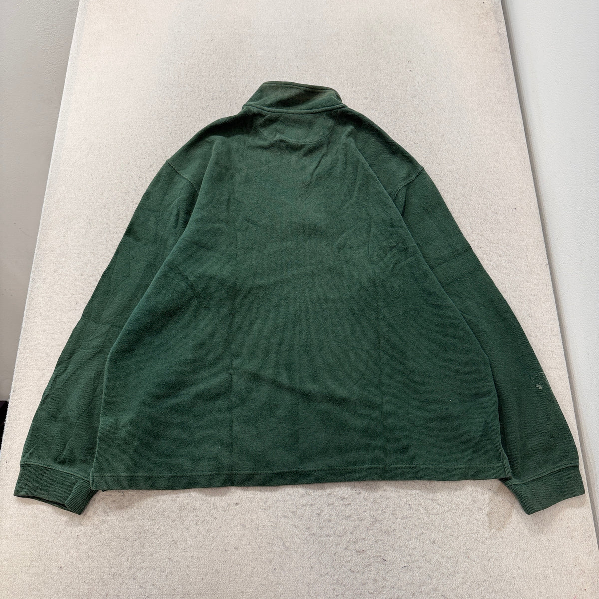 Chaps Green Quarter Zip Cotton Pullover Sweater Size XL photo 2