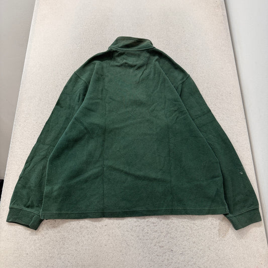 Chaps Green Quarter Zip Cotton Pullover Sweater Size XL photo 2