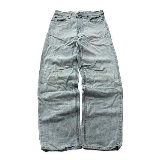Hollister Baggy Jeans Light Wash Blue Denim Wide Leg Relaxed High Rise Size 29x32 photo 1
