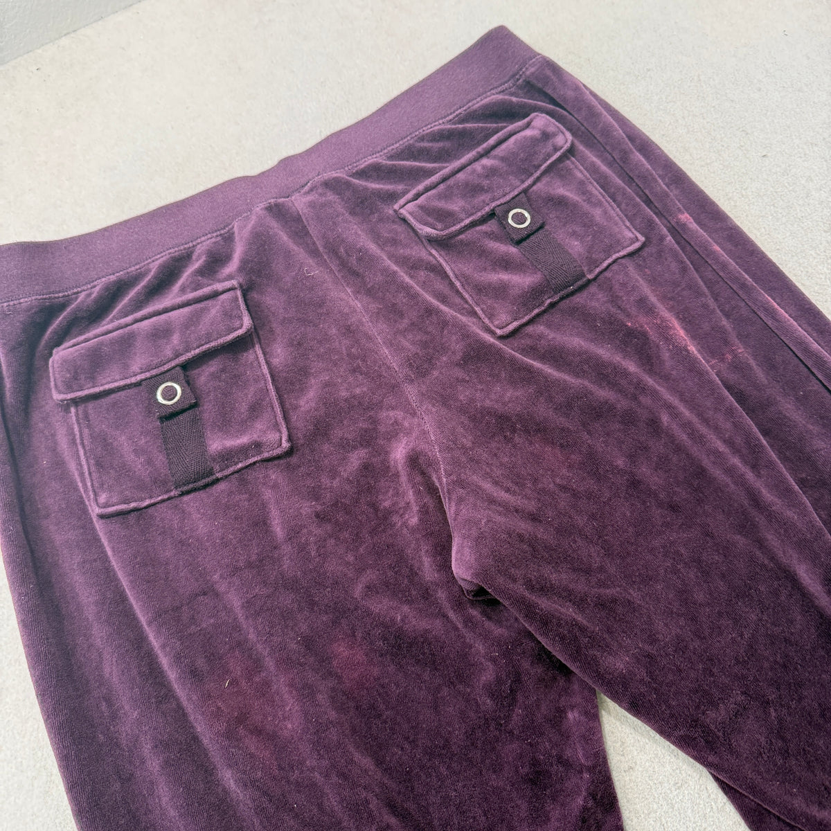 Vintage Juicy Couture Velour Flare Track Pants Purple Size L photo 8