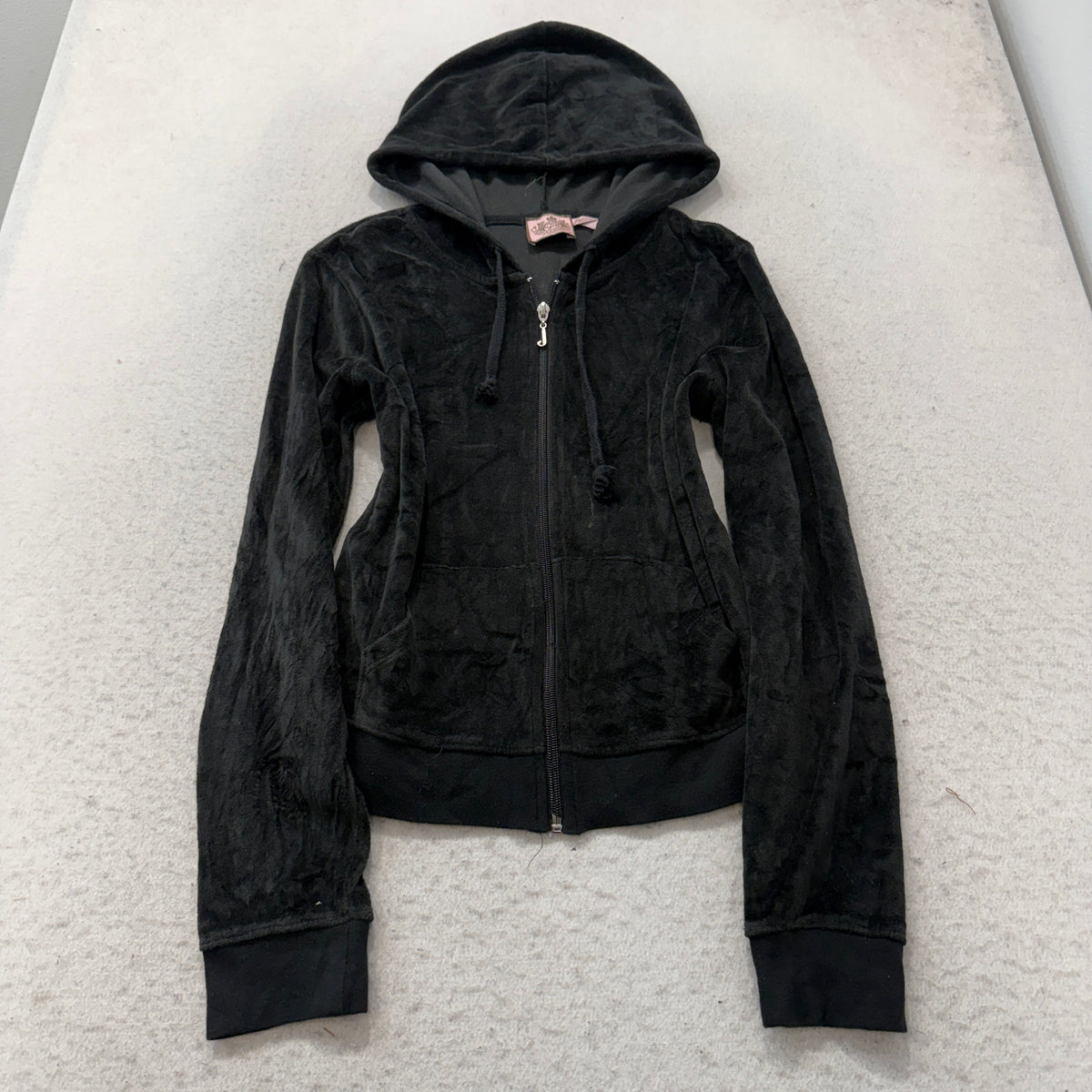 Juicy Couture Choose Juicy Women's Black Velour Tracksuit Set Hoodie & Pant - M