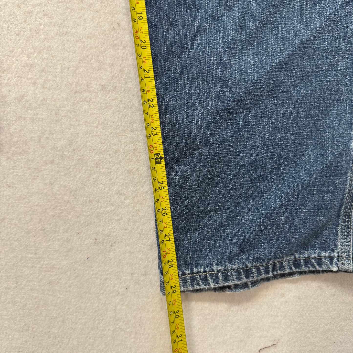 Lee Men Medium Blue Denim Baggy Straight Leg Carpenter Jeans Hammer Loop Size 40