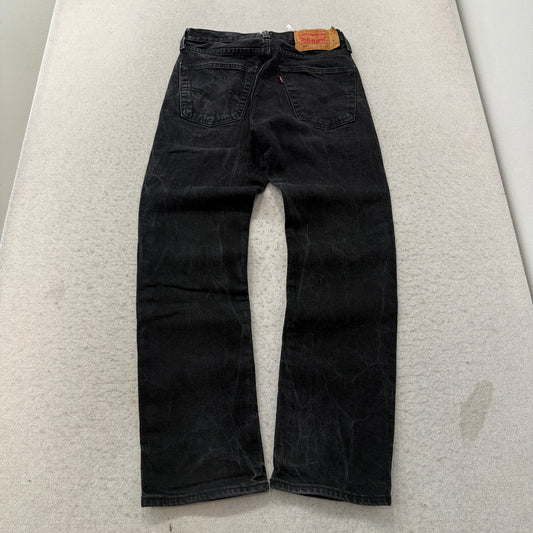 Levis 501 Black Button Fly Jeans Size 29x30 photo 2