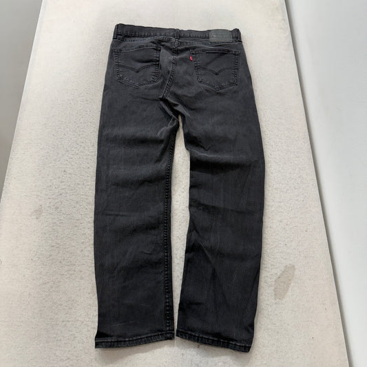Levi's 505 Men's Black Denim Jeans Straight Leg Pockets Zip-Fly Size W36xL32
