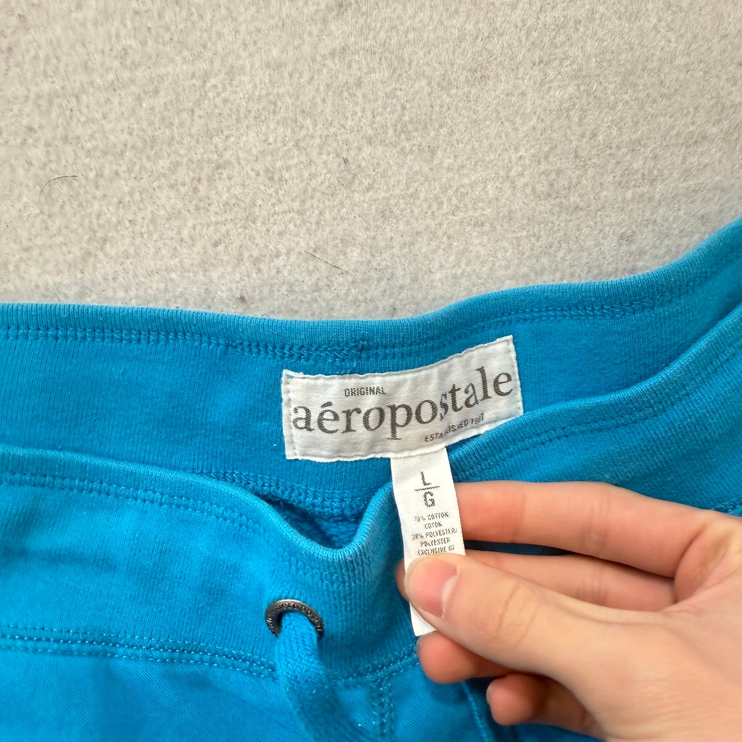 Aeropostale Women's Spirit Blue Flared Wide Leg Sweatpant Loungewear Logo Size L