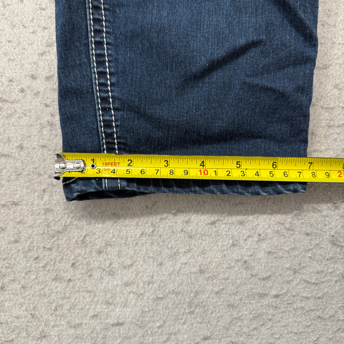 Love Indigo Premium Capri Jeans Women's Dark Wash Embellished Fleur Pockets Size 14 photo 6