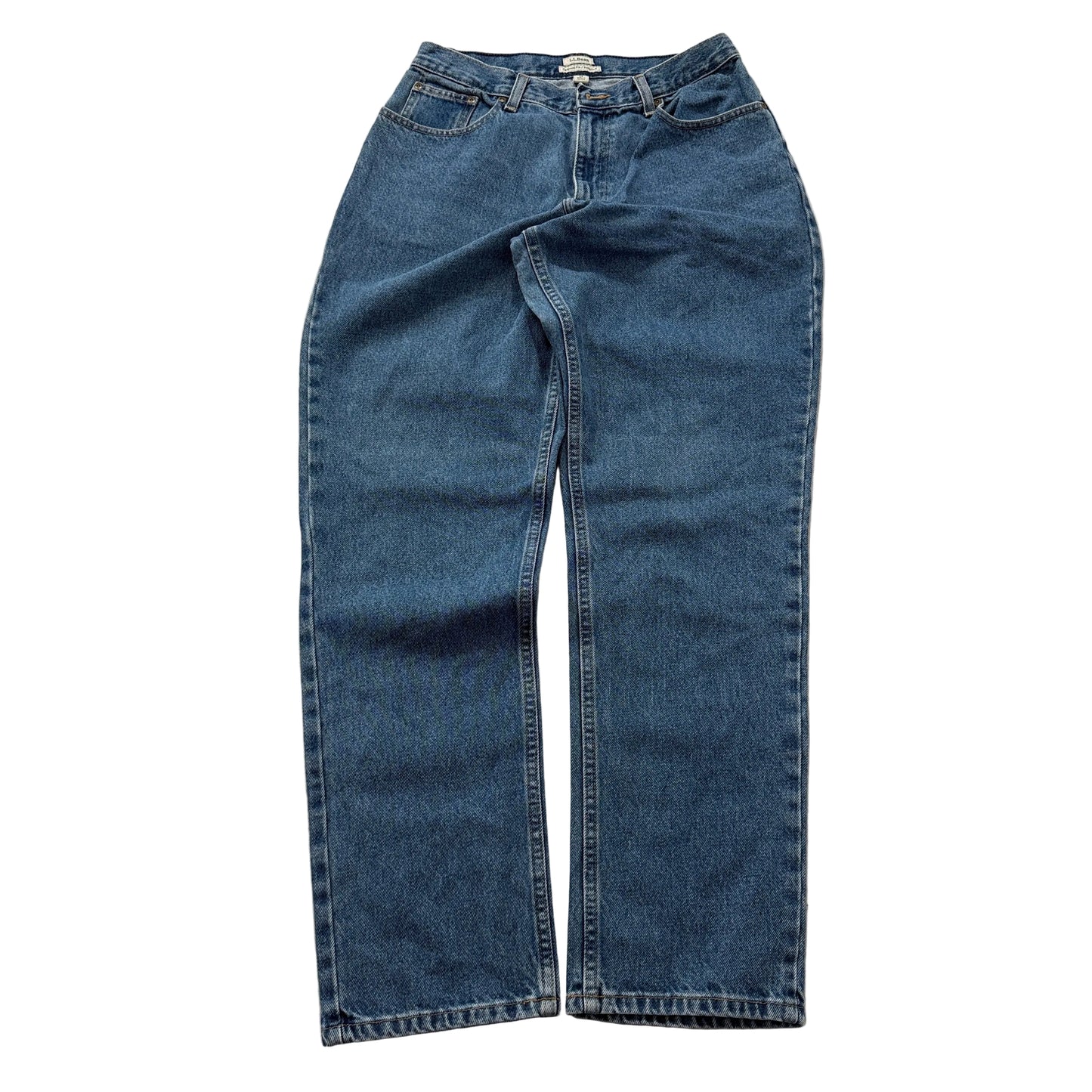 L.L.Bean Women's Blue Denim Jeans Original Fit Zip-Fly Pockets Classic Size 12MT