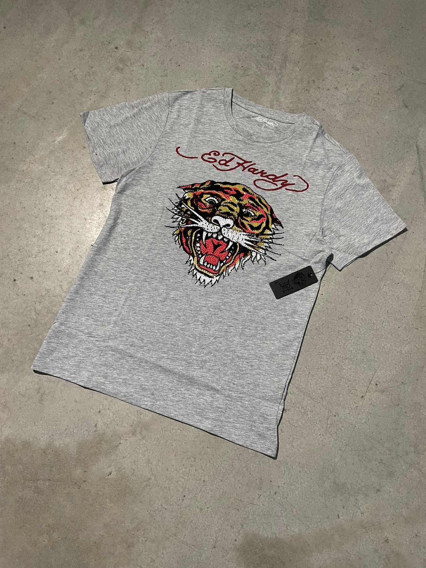 Ed Hardy “tiger” Rhinestone Tee