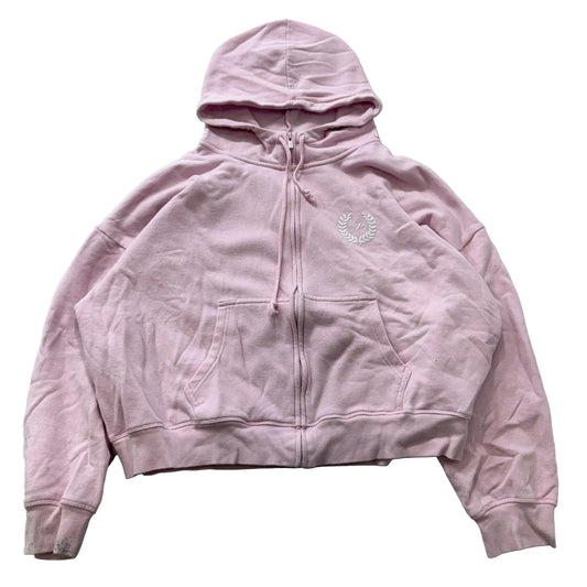 Victoria's Secret PINK Womens Light Pink Full Zip Hoodie Drawstring Logo Size XL