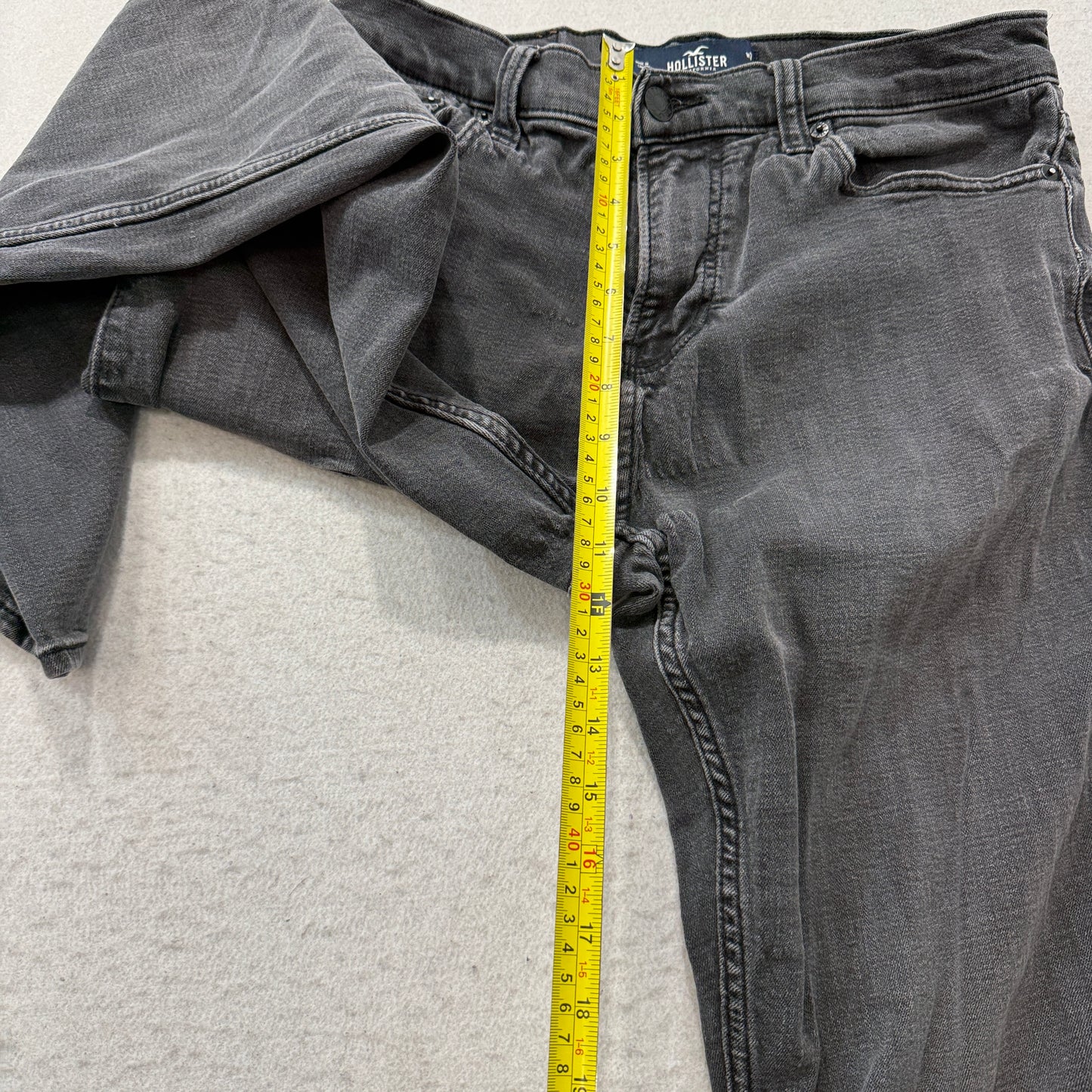 Hollister Athletic Skinny Men's Black Denim Jeans Advanced Stretch Size W32