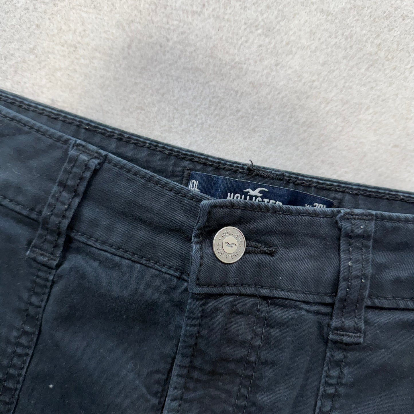 Hollister Black Cargo Pants High Rise Utility Style Size 30