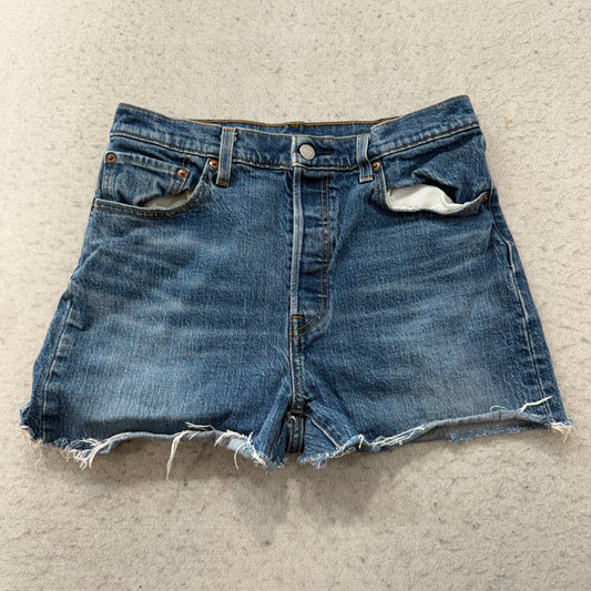 Levis 501 High Rise Cutoff Denim Shorts Size 29 photo 1