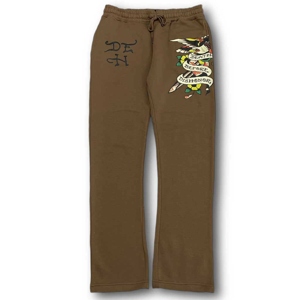 ED HARDY “Death Before Dishonor” BROWN PANTS