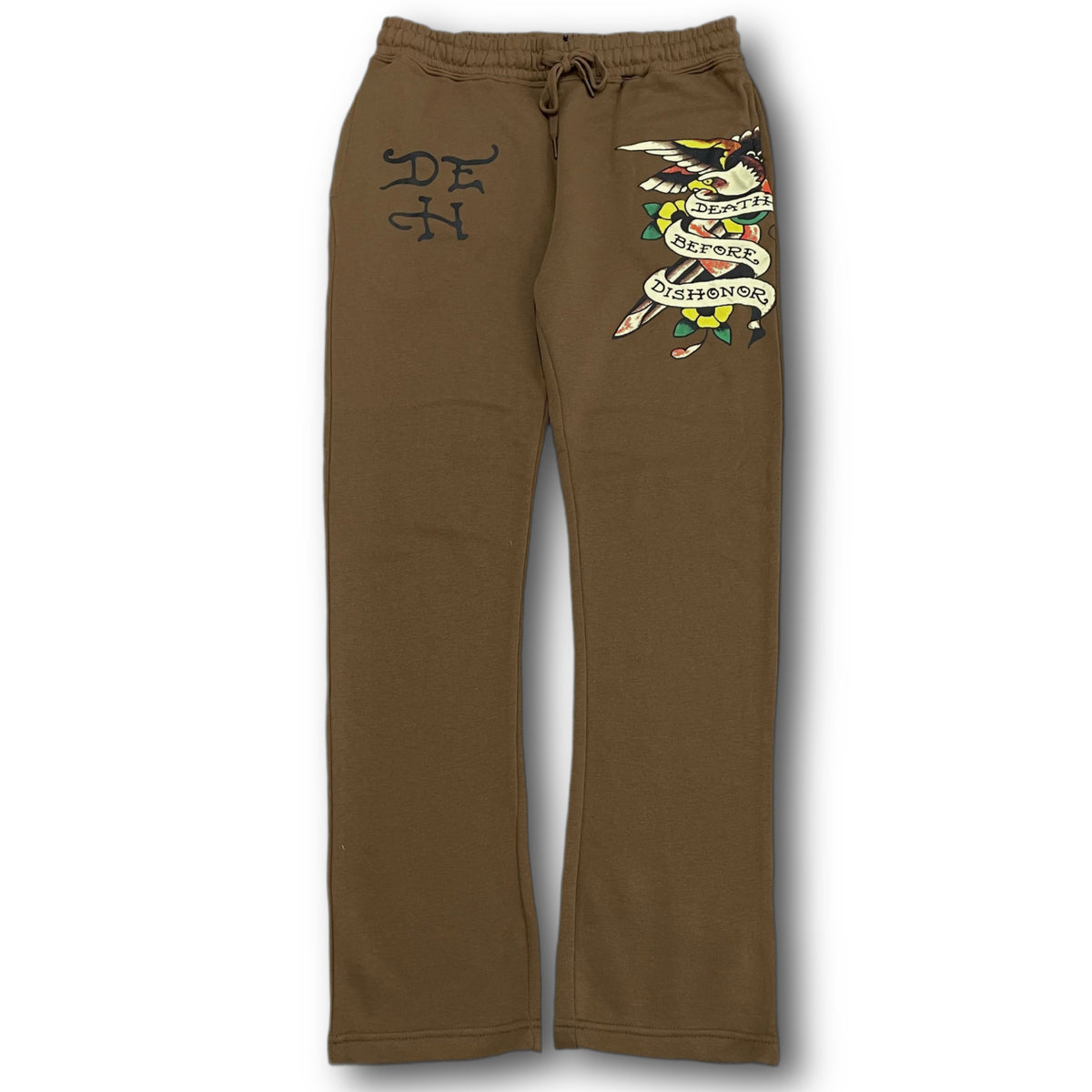 ED HARDY “Death Before Dishonor” BROWN PANTS