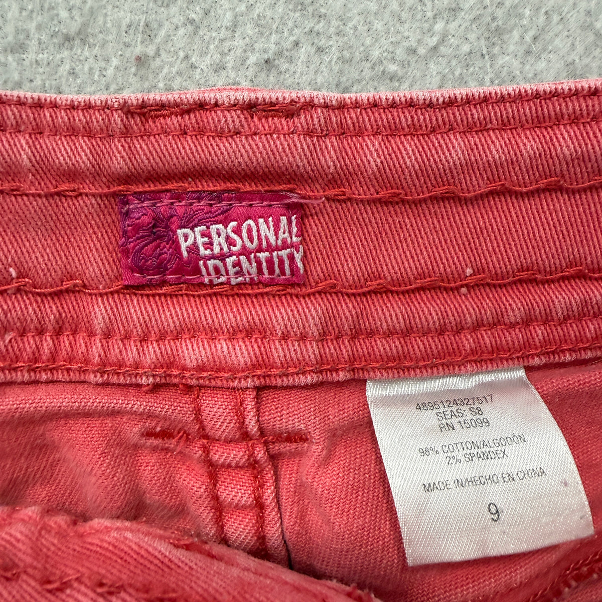 Personal Identity Women's Coral Denim Cargo Cuffed Shorts Flap Front Pockets - 9