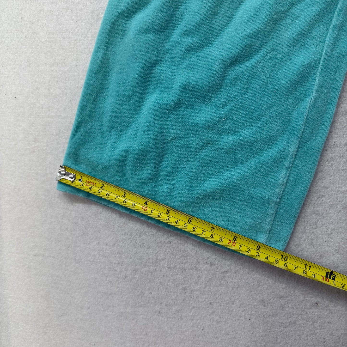 Vintage Juicy Couture Womens Aqua Velour Flared Track Pant Loungewear Y2k Size S