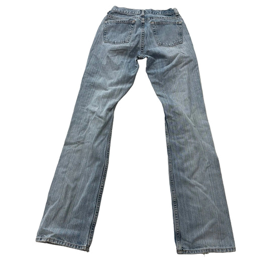 Gap Women's Light Wash Blue Denim Long Bootcut Jeans Button-Fly Low Rise Size 28