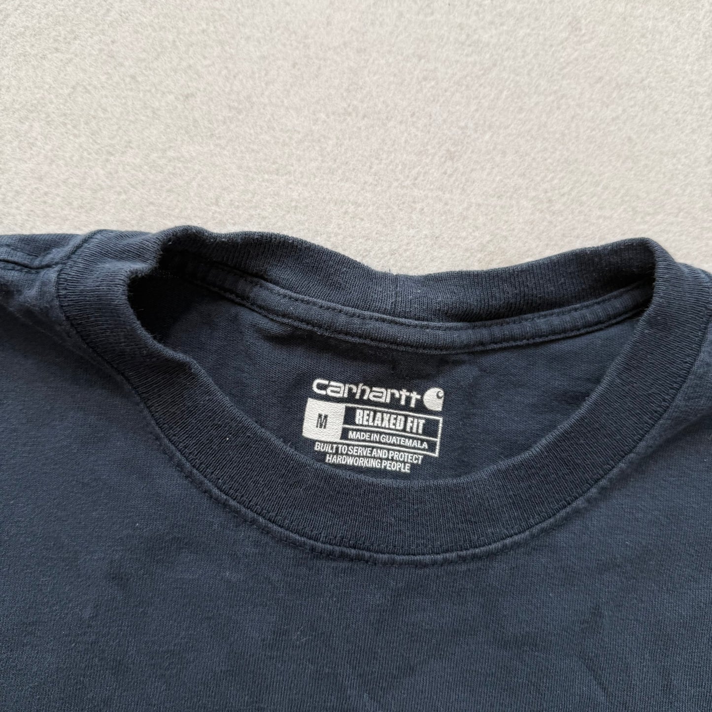 Carhartt Mens Navy 100% Cotton Dearborn Relaxed Pocket T-Shirt Casual Tee Size M