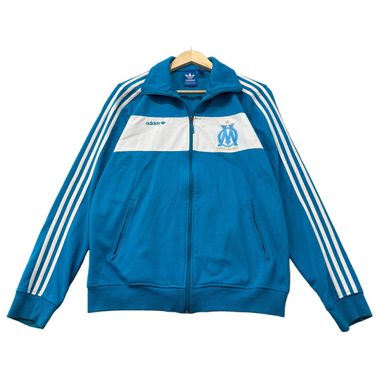 Adidas Olympique de Marseille Men's Blue Zip-Up Track Jacket Soccer Football - L