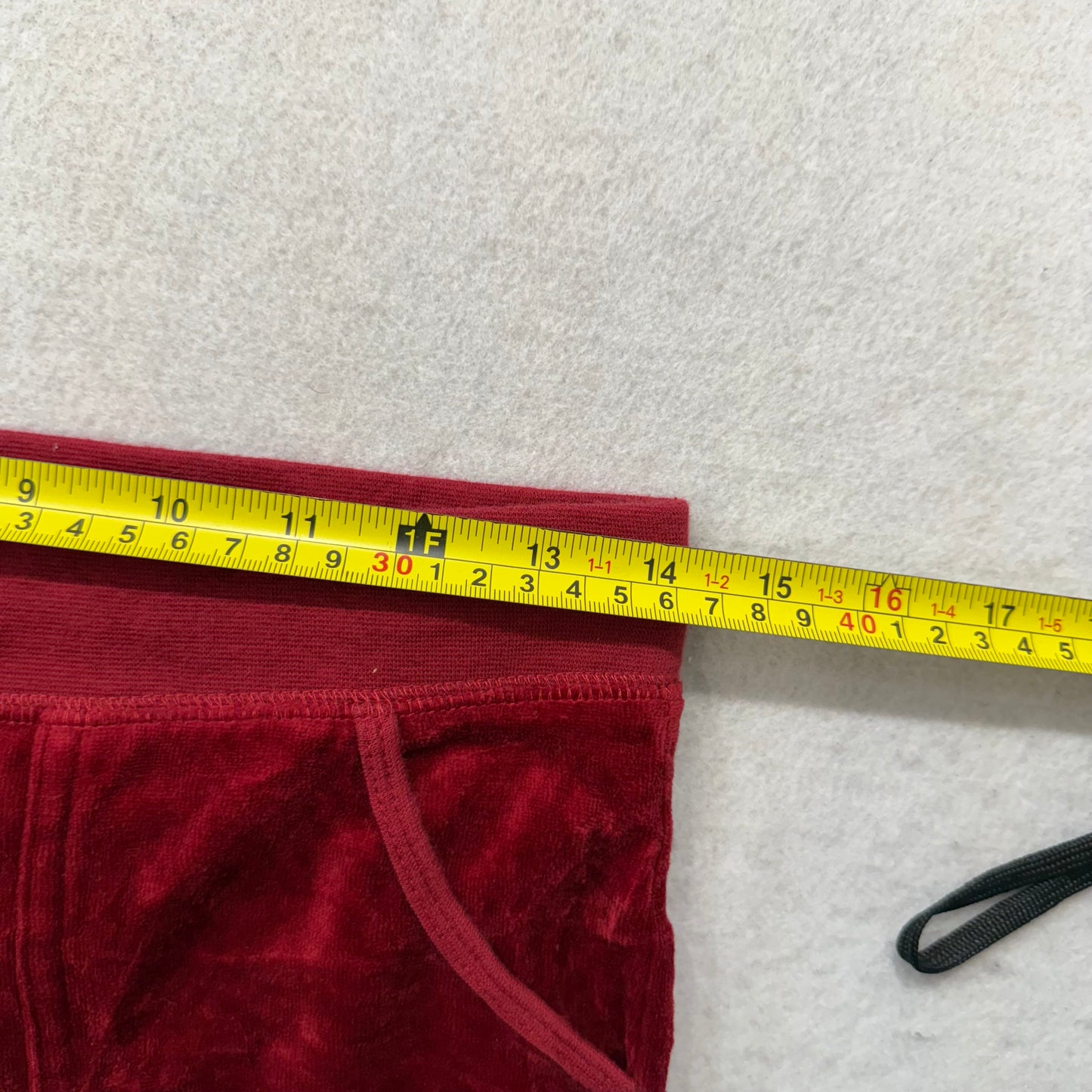 Juicy Couture Ruby Red Velour Tracksuit Set Zip-Up Hoodie & Flared Pant Size S/M