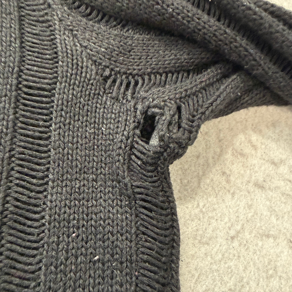 Billabong Black Open Knit Pullover Sweater Size L photo 6