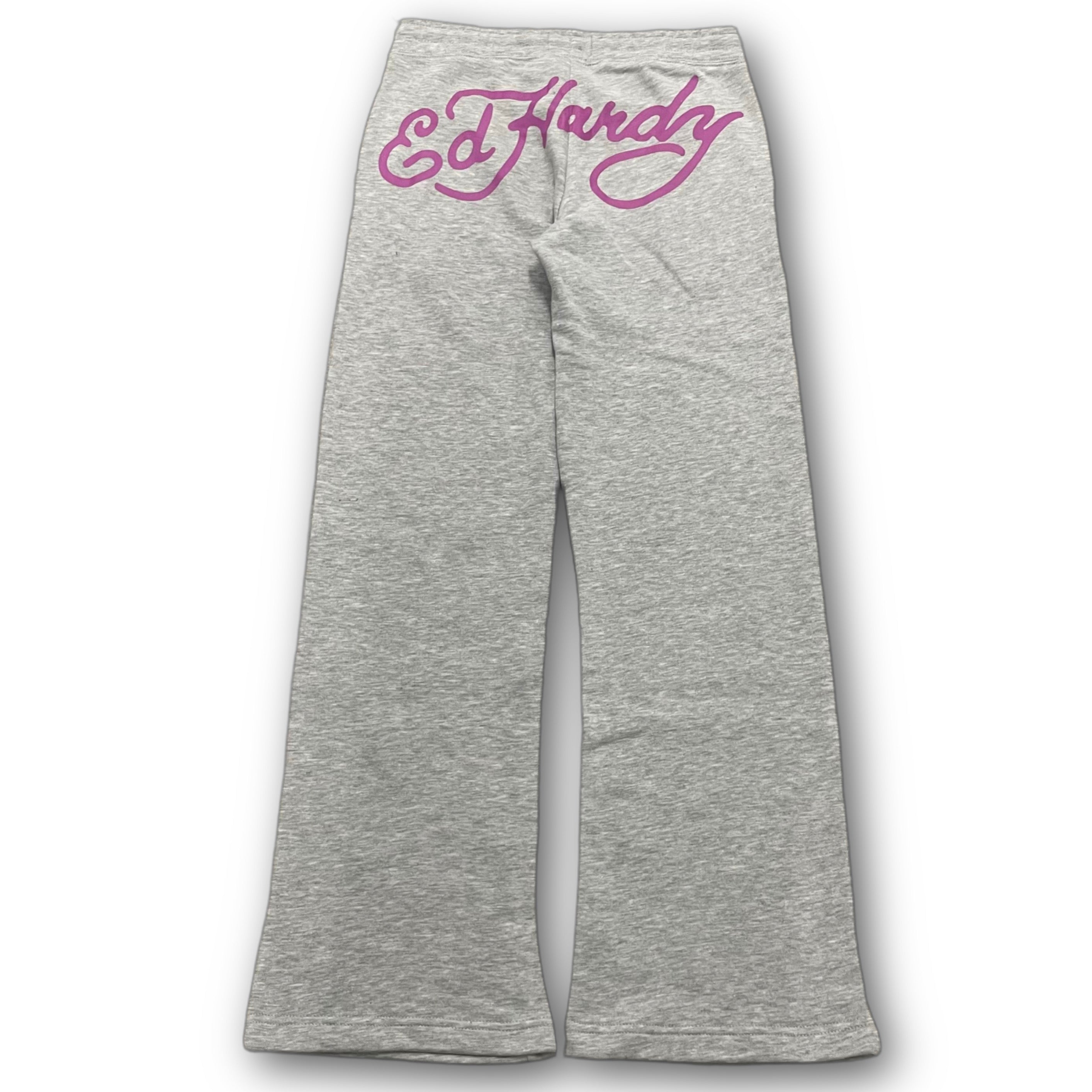 ED HARDY “NYC Skull” GREY FLARED PANTS